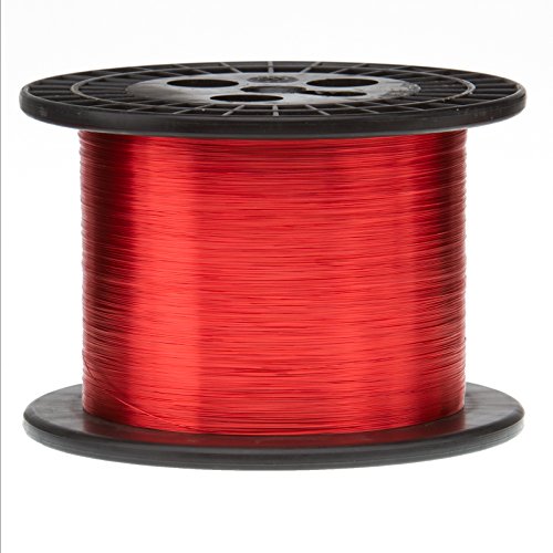 Магнитна жица, Тежка Эмалированная Медни жици, 28 AWG, от 10.0 килограма, Дължина 19890 ', диаметър 0,0144, Червена