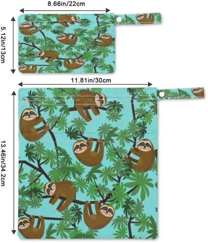 Ленивец, 2 броя, Детски Тъканни Чанта за Влажни сушене на Пелени, Прекрасни Клони на Животните, Водоустойчив, за Многократна употреба,