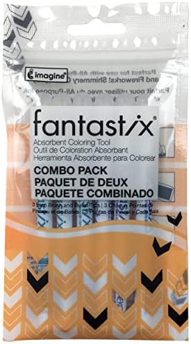 Tsukineko FX300006 6-Pack Fantastix, Комбинирана четка с пулевидным фитил за универсални мастило
