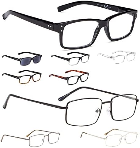 LUR 6 опаковки класически очила за четене + 3 опаковки на метални очила за четене (само за 9 двойки ридеров + 0,75)