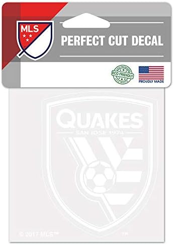 WinCraft MLS San Jose Earthquakes 4x4 Идеалната Бял Стикер, Размер, Цвят на екип