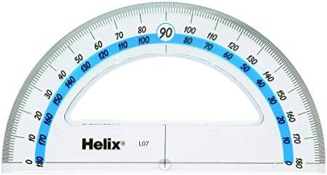 Професионален транспортир Helix, устойчиви на унищожаване на 180 градуса, 6 инча / 15 см (12071)