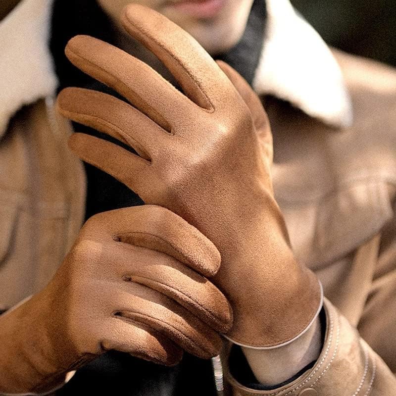 N/A Зимни Мъжки ръкавици с топъл сензорен екран Плюс Нескользящие Ръкавици за предпазване от студ на открито (Цвят: E, размер: 1)