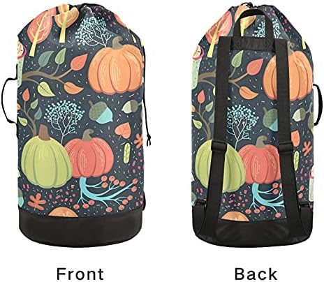 Есента Раница за пране Pumkins, Голяма тежкотоварни чанта за пране на дрехи за студенти, Чанта за пътуване с плечевыми ремъци, органайзер