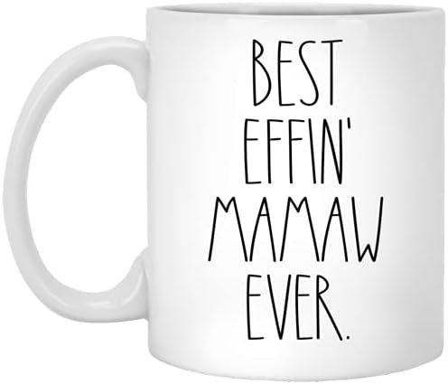 BoomBear Mamaw - най-Добрата кафеена чаша Effin Mamaw в историята - В стил Mamaw Rae Dunn - В стила на Rae Dunn - Чаша Ден на майката