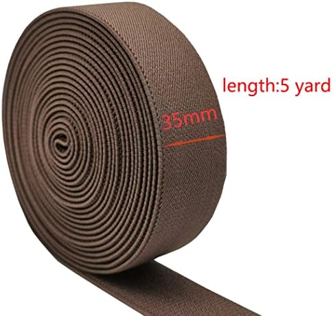 Еластична лента за шиене с ширина 35 mm, 5 ярда, цветен саржевая дъвка (кафе цвят)