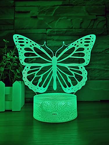ZJCHO лека нощ с Пеперуда, Подарък за Рожден Ден за Момичета, 3D Иллюзионная Лампа, Нощна Лампа с 16 цвята, което променя Дистанционно