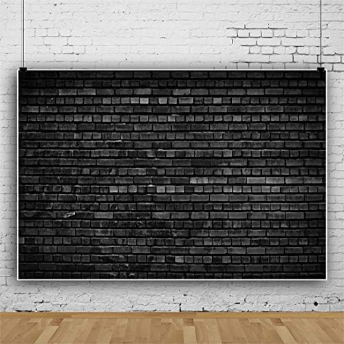 Laeacco 5x3 фута Черно Тухлена Фон на Стената Тъмно Сива Стена Слабо Цветовата гама на Груба Текстура Тухлена Стена Фон За Снимки Декор