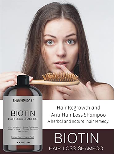 Шампоан за възстановяване на растежа на косата и против косопад 16 течни унции с блокери на DHT - Дневен Овлажнител, което показва токсини