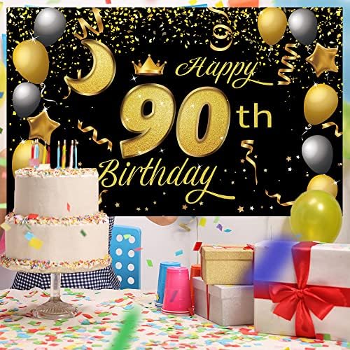 Сладък Фон с 90-ти Рожден Ден, Банери, Плакати, Украса за парти на 90-ия Рожден Ден, Аксесоари за парти в 90-ия рожден ден, на Фона на