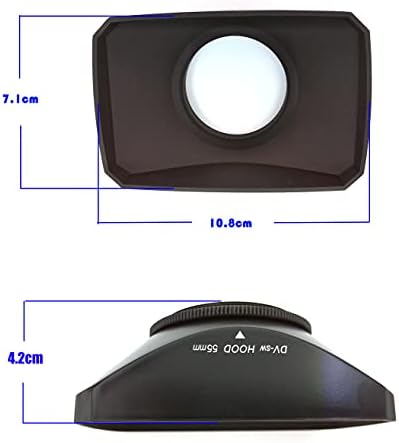 55 мм и 16:9 Широка сенник за обектив обектив, Съвместима с Sony FDR AX40 AX43 AX53 AX55 Аксесоари за видеокамери