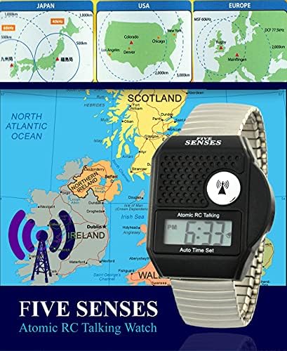 FIVE SENSES - Английски Атомни Говорещи часовници, Удобни за използване за възрастни Слепи мъже и жени, Силен Говорещи часовници със