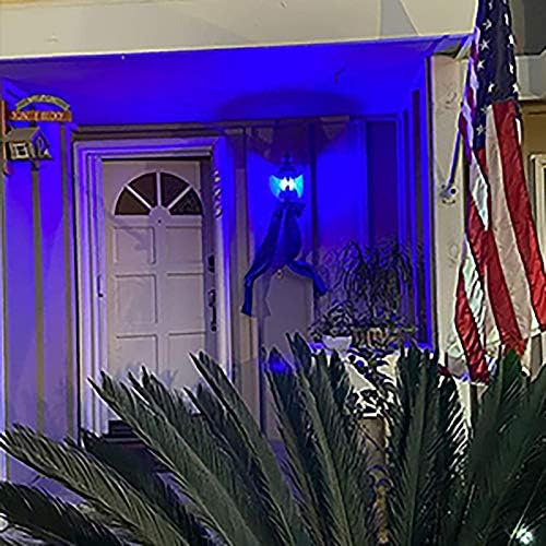 Синя крушка RHAPHONY, Сини led лампа с мощност 9 W за Хелоуин на открито, Синя лампа средна мощност, с регулируема яркост A19, Синята