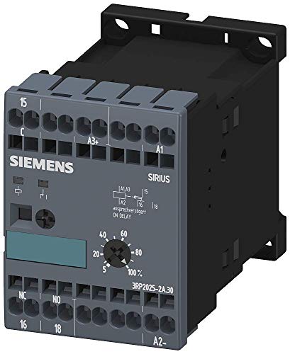 Твердотельное реле време Siemens 3RP2025-2AQ30, дизайн SIRIUS, 45 мм, Зажимная клемма, функция забавяне на включването, 1 Соконтактный