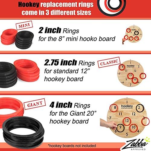 Elite Sportz Giant Hookey Ring Хвърля резервни пръстени, вземете допълнителни 12 пръстени, 6 червени и 6 черни, за игра в Elite Giant