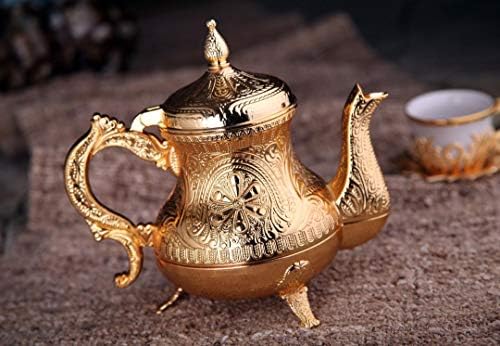 Чайник DEMMEX Турски, Марокански, Арабски, ДЕКОРАТИВЕН, 25 Унции (Златен)