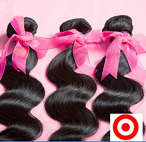 DaJun Hair 7A 3 връзки Коса С Кружевными обков в Средната част на Китайските естествена Коса Remy Обемна Вълна Естествен цвят (марка: