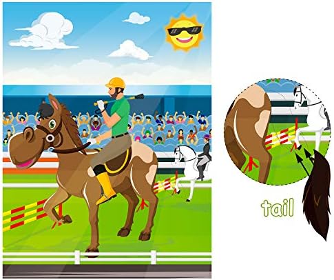 ANGOLIO 24 бр. играта-стикер за парти на конни надбягвания, Закрепете опашката на потребителя с коня си, за да проверите за купоните