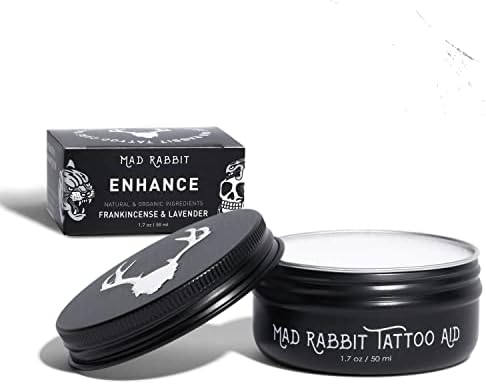 Комплект за грижа за татуировка Mad Rabbit (3 броя) Успокояващ и Възстановяващ гел и Стягащ Балсам и Защитава Слънцезащитен крем SPF