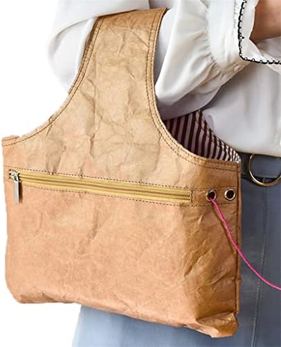 YFQHDD Празна Чанта за Плетене, Домакински Дамска Чанта за Съхранение на Прежди, Пътна Водоустойчив Хартиена Чанта за плетене на една