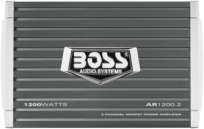 BOSS Audio Systems AR1200.2 2-канален усилвател - 1200 W, Пълен обхват, Клас AB, Стабилен 2-4 Ти, Задвижвани от Mosfet Мостово, Черно,