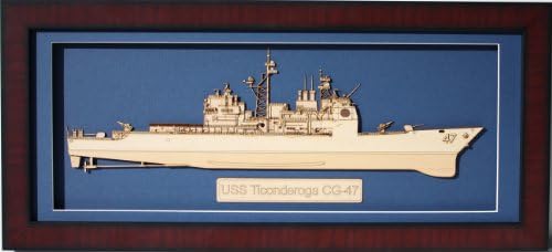 Дельфийский кораб USS Leyte персийския Залив (CG-55) в рамка и Затворени дървени модели
