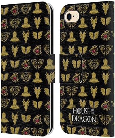 Дизайн на седалките за главата Официално Лицензиран House of The Dragon: Сериал Crown Graphics Кожен калъф-книжка-джобен формат, Съвместим