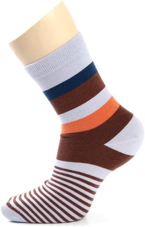 XBWEI 5 Двойки/Памучни Мъжки Чорапи, Ръчно изработени, Шарени Чорапи, Компресия Цилиндрични Чорапи, Мъжки-Големи Размери