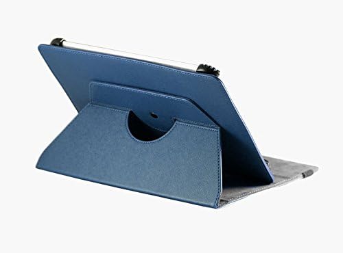 Калъф Navitech от изкуствена кожа син цвят със стойка за стилуса, въртящи се на 360 градуса, съвместими с таблета Asus Zenpad ZD300M-6A010A