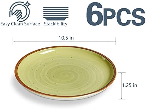 Комплект от 8,5-инчови маруля чинии и 10,5-инчови места за хранене чинии - Може да се използва в микровълнова печка, фурна и съдомиялна