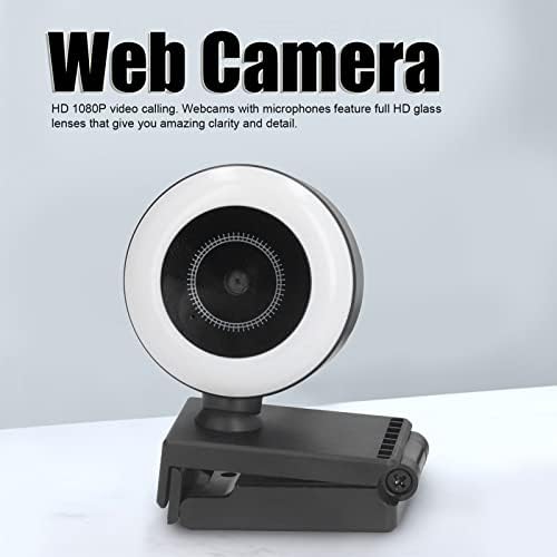 Уеб камера с автоматично фокусиране FTVOGUE 1080P, Вграден микрофон, Камера за КОМПЮТЪР, Компютърна Уеб камера, 2K Заполняющий Светлина,