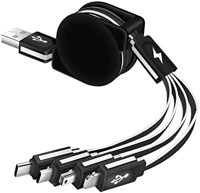 Мулти кабел 4 в 1 Multi USB Кабел за зарядно устройство Прибиращ Универсален Адаптер за няколко USB кабели за зареждане с порт Mini USB