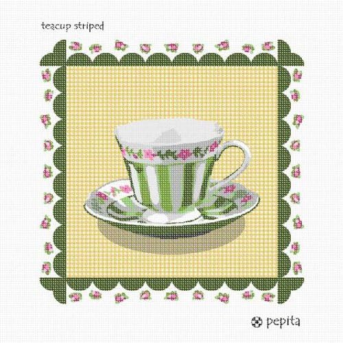 комплект за бродиране pepita: Чаена чаша райе, 10 x 10