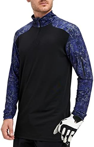 Пуловер за Голф на една Четвърт от Мълния, Мъж Оборудвана Пуловер с Дълъг Ръкав в 1/4 Цип, Мъжки Ризи за Риболов, Производствена Hoody