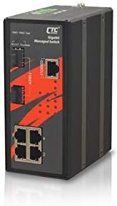 IGS-402S-4PU - 4 PoE + 60 Вата на пристанището, Медни портове + 2 SFP порта, Промишлен Gigabit Ethernet, монтиране на DIN-шина