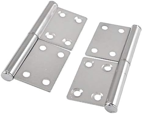 X-DREE 4 Сребристи метални панти за хартата на вратата на гардероба, въртящи се на 360 градуса, 2 парчета (4' 'bisagra giratoria de la