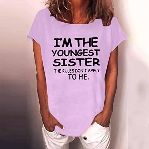 Тениска за Момичета, Дамски Ежедневни Блузи с Забавен Графичен Принтом, Кратък Пуловер с Дълги Ръкави, Класически Основни Тениски, Туника