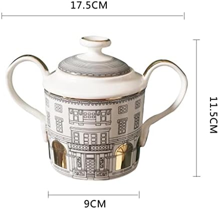 XIULAIQ Архитектурен модел от костен порцелан чайник за чай, кана за кафе молочник сахарница чаша с блюдцем набор от кафе чай (Цвят: