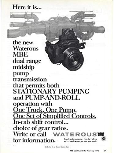 1972 Оригиналната Журнальная Печатна реклама №4 Водни помпи за противопожарна машина