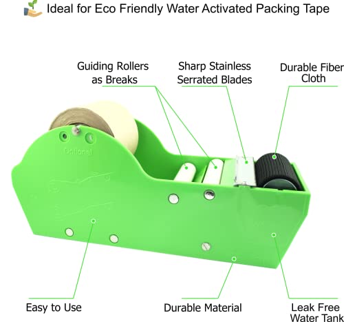 Тенис на Опаковка за дъвки, с активирането на вода QShield Зелен цвят с Подсилена Залепваща лента от крафт-хартия 2,75 Инча x 75 фута,