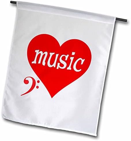 Триизмерен дизайн Edge of Night – Музика - Картина думи Music на картинката с Червено сърце - Знамена (fl_354782_1)