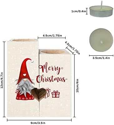 Подаръци за Коледните Свещички за жените, Украса за Свещи с Двустранен Печат, Коледен Гном, Селски Зимни Ферма Весела Коледа Дървени