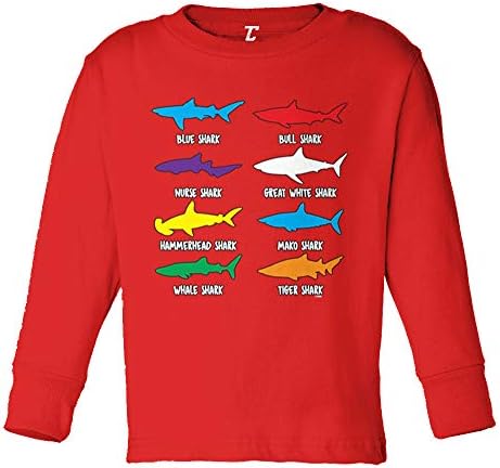 Видове акули - Страхотна Бяла Тениска от Futon Джърси за бебета/малки Деца