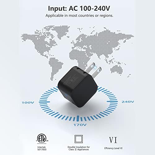 Стенно зарядно устройство Weduda USB C, Бързо зарядно устройство с мощност 20 W със сгъваема щепсел, кабел за зареждане блок Type C за