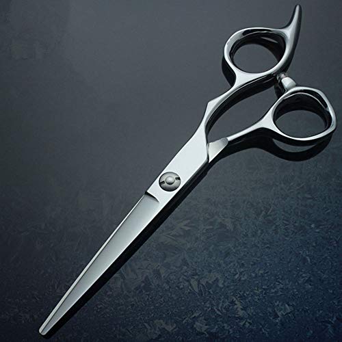 Jiabei 6 Инча 440C Професионални Висококачествени Фризьорски Ножици с Дебела дръжка, Плоски ножица (Сребрист цвят)