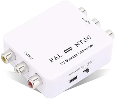 Конвертор Mini PAL на NTSC Адаптер взаимно преобразуване PAL NTSC за повечето DVD плейъри/записващи устройства, камери, видео рекордери,