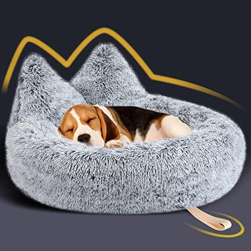 Подобрена легло за котки и кучета Мързел Rabbit | Успокояваща и Уютна легло за котки в затворени помещения | Големи, пухкави и Затопляне