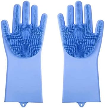 ZSQZJJ е Подходящ за Кухненски силиконови ръкавици за миене на съдове, силиконови ръкавици за почистване, Многократно Гумени ръкавици