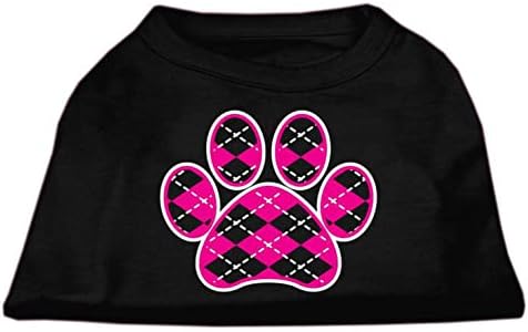 Mirage Стоки за домашни любимци Argyle Лапа Розова Тениска С Трафаретным принтом XXL Черен (18)