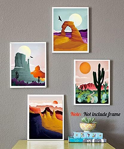 Художествена печат с пейзажа на пустинята, Артистични Щампи Национални паркове, Плакат с Национален парк, Определени с Принтом планини,
